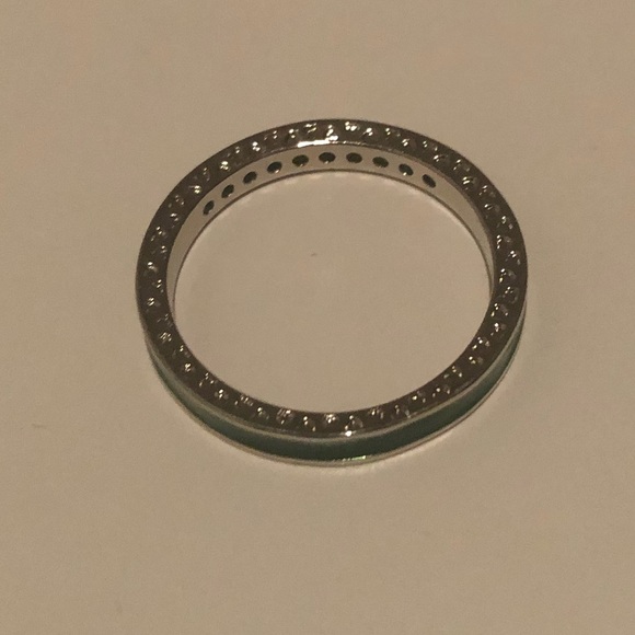 925 Silver Green Sapphire Ring Size 9 - Picture 4 of 8